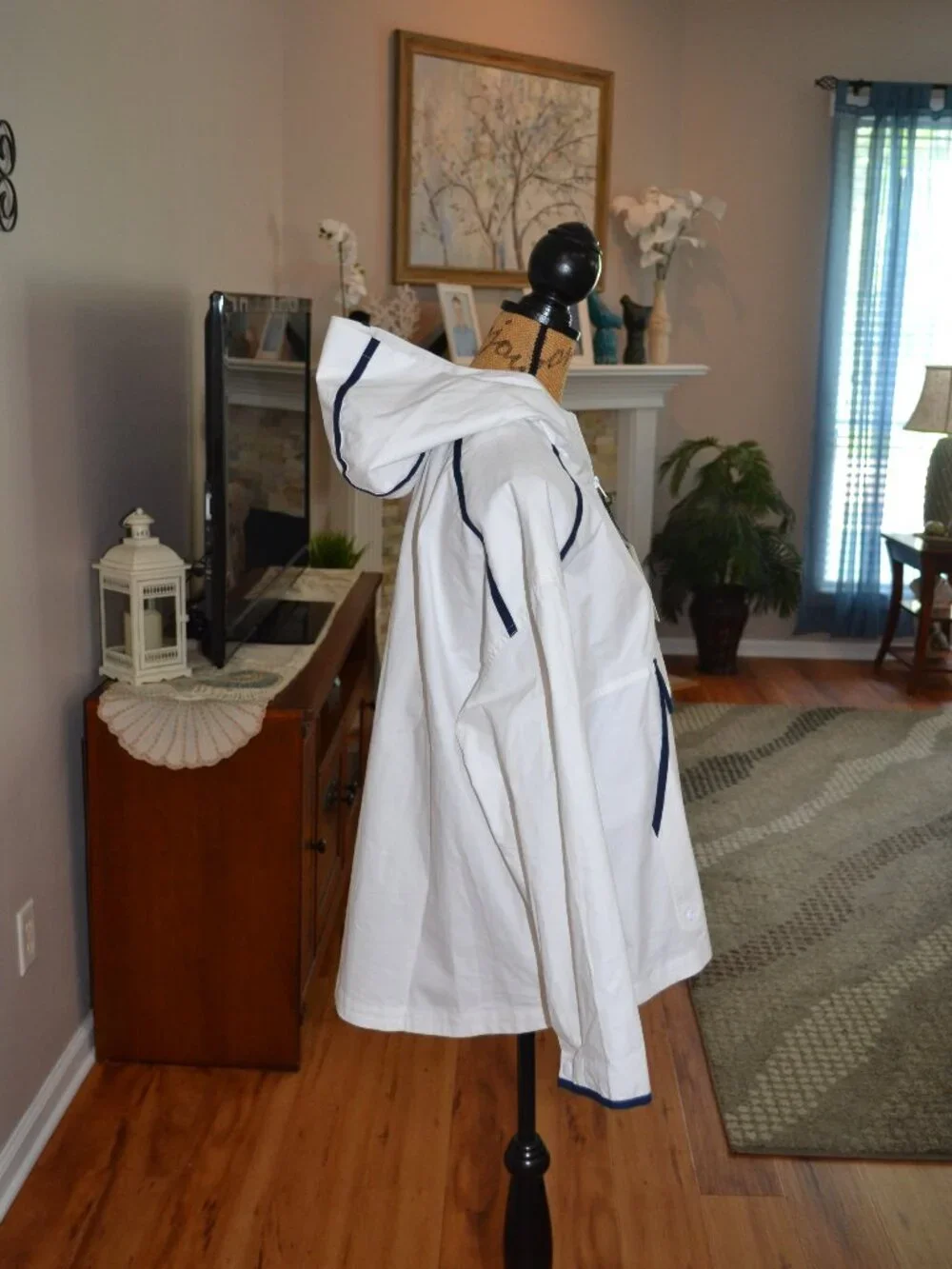 Tuckernuck Tnuck Sport White Navy Water Repellant Nantucket Anorak Jacket, XL - Picture 6 of 13